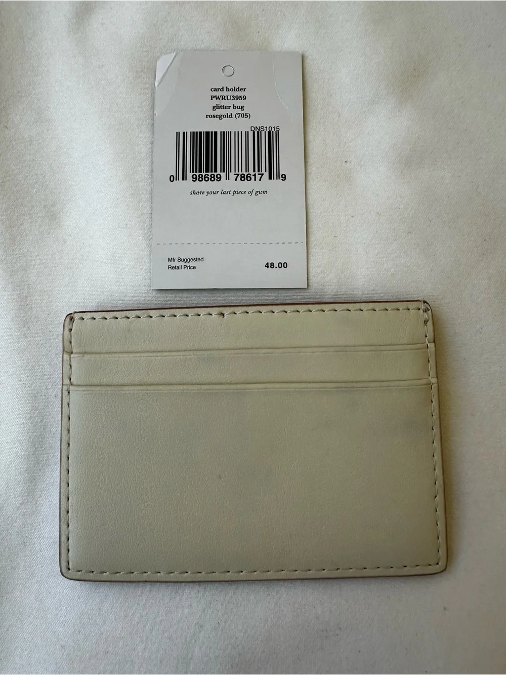 Kate Spade New York Glitter Bug Graham Card Case Holder Rose Gold NWT